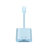 INF Type-C dvojni čitalec kartic (SD+TF) 15M/s, ABS, za MacBook in iPad Blue, (5000282778)