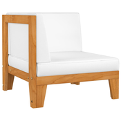 vidaXL Modularna kutna sofa i krem bijeli jastuci od bagremovog drva
