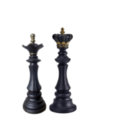 MAISON ADORABLE Šahovske figure KRALJ I KRALJICA 40 cm, Crne