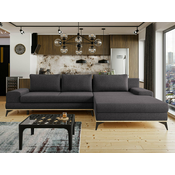 Kotna garnitura Lincoln 136 (Soro 95) Siva, Funkcija spanje, Predal, 315x212x87cm