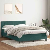 vidaXL vidaXL Box spring postelja z vzmetnico temno zelena 160x220 cm žamet, (21792608)