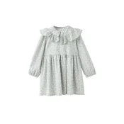 MANGO KIDS Obleka MIMIBG nude/zelena/bela