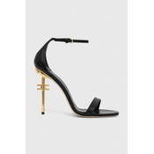 Kožne sandale Elisabetta Franchi boja: crna, SA23B41E2