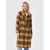 TWINSET Volneni plašč 222TP2190 Rjava Regular Fit