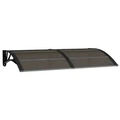 Vidaxl Nadstrešek za vrata črn in prozoren 150x75 cm polikarbonat