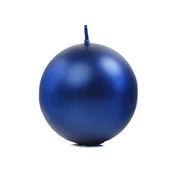 PartyDeco Sveča - kovinsko modra krogla 8 cm