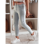 Spodnie damskie jeansowe skinny z paskiem DIEGONO niebieskie Dstreet