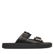 Natikači Calvin Klein Ergon Double Bar Sandal Lth HM0HM02097 Črna