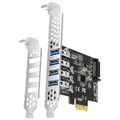 AXAGON PCIe krmilnik za 4x USB 3.2 Gen1 / PCEU-43RS / SP & LP