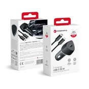 Punjac za auto Forcell – F-Energy Carbon CC50-1C, 20W, USB-C, crna maskica