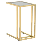 Vidaxl Računalniška stranska mizica črna 50x35x65 cm kaljeno steklo