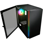 COUGAR | Purity RGB Black | PC Case | Mini Tower/TG Front Panel with ARGB strip/1 x ARGB Fan/3mm TG Left Panel