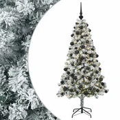 Vidaxl Umjetno božično drevo z okrasnimi kroglami 240 cm 300 LED