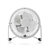 Nedis FNDK1WT10 - Namizni ventilator 3W/USB 10 cm bel