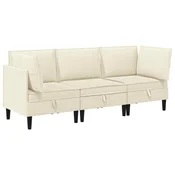 Set namještaja za dnevni boravak 3 pcs Krem Tkanina