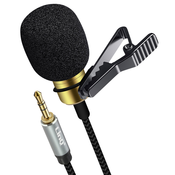 LINQ Visokokakovosten 3,5 mm Jack Lavalier mikrofon, vsesmerni 360° z 2m kablom, LinQ - ČRN, (20731581)