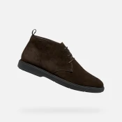 Dark brown mens ankle shoes Geox Spherica EC17 - Mens