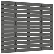 Vidaxl Stensko posteljno vzglavje sivo 96x3x91,5 cm trdna borovina