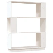 Ormaric za knjige / pregrada bijeli 80x25x101 cm od borovine