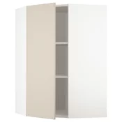 METOD Ugaoni zidni element s policama, bela/Havstorp bež, 68x100 cm