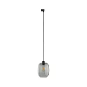 Viseca lampa na sajli za 3-fazni šinski sistem ELIO 1xE27/15W/230V crna/duvansko crna