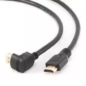 GEMBIRD - MONITOR Cable, High Speed HDMI 4K with Ethernet, HDMI/HDMI M/M, Gold Plated, 90 degrees angled connector, 3m