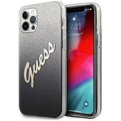 Guess Guess Glitter Gradient Script - Ohišje za iPhone 12 Pro Max (črno)