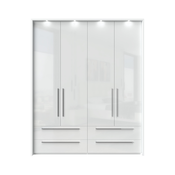 JELA PLAKAR P44B/PN - kolekcija Piano - Kristalno bela/Kristalno Bela HG Lak - 187x226x60 cm