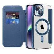 Etui SmartMag Book z Magsafe tehnologijo in RFID denarnico za iPhone 14 Plus - blue