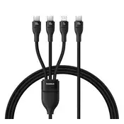 BASEUS FLASH SERIES III podatkovni kabel 3 u 1 Type-C - 2 Type-C/Lightning, 150 cm, crna P10377502111-00