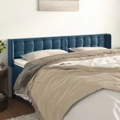 Vidaxl vidaXL Vzglavje s krilci temno modro 203x16x78/88 cm žamet