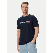 Tommy Jeans Majica Essential  temno modra / rdeča / bela