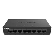 D-Link DGS-108GL/E 8-portno gigabitno ethernetno stikalo v kovinskem ohišju brez upravljanja brez IGMP- 8-portno 10/100/1000 Mbps