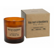 eoshop Sveča v kozarcu LOVOROV LIST&BLACKBARRY dišeči leseni stenj 190g