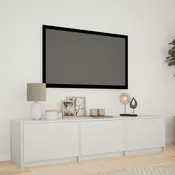 TV ormaric s LED rasvjetom s ladicama Bijeli 165 x 34 x 40 cm