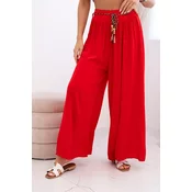 Kesi Włoski Womens wide-leg viscose trousers red