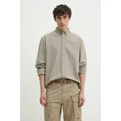 Pamucna košulja Levis boja: bež, relaxed, s button-down ovratnikom