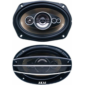 Auto zvučnici AKAI ASC-696 set, 5 sistemski, 250W, 150x230mm, piezo, crni