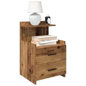 Nocni ormarici 2 kom s 2 ladice staro drvo 40x36,5x62 cm