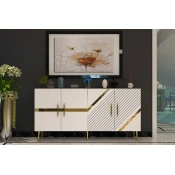 Hanah Home Konzola Fuga KB150, 150x75x35 cm, Belo-zlatne boje