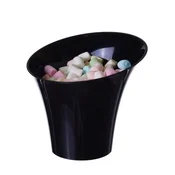 Plastični lončki za sladico Diagonalni rog lonček 170ml/25kos ČRNI