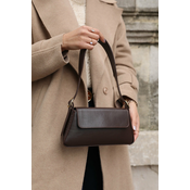Madamra Brown Womens Plain Design Clamshell Tote Bag