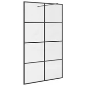 vidaXL Pregrada za tuš s prozornim ESG steklom 115×195 cm črna