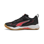 PUMA Solarflash 4 Indoor Shoes Unisex, Shoes, Black/Ultra Red/White, 37.5