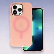 Infostyle Ovitek Magnetic Frosted - MagSafe za iPhone 13/14/15 Svetlo roza/TPU silikon