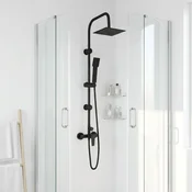 Tuš sistem Črna Nerjaveče jeklo 21 x 48 x 112 cm