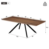 SONNENH Jedilna miza, 240 x 90 cm, MDF, oreh, 240 x 90 x 74.5 cm, za jedilnico