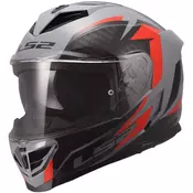 Integralna motociklistička kaciga LS2 FF818 Storm III Dynamo sjajna sivo-crvena