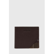 Usnjena denarnica Barbour moški, rjava barva