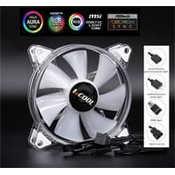 1stCool AURA EVO ARGB PWM Crystal 120mm prozoren ventilator